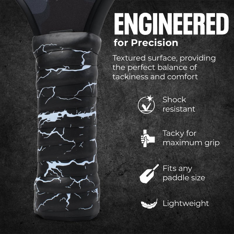 DH Mythic Replacement Grip for Pickleball & Tennis | Anti-Slip, Ultra-Durable, Sweat-Resistant Wrap (Lightning, Black) - Image 3