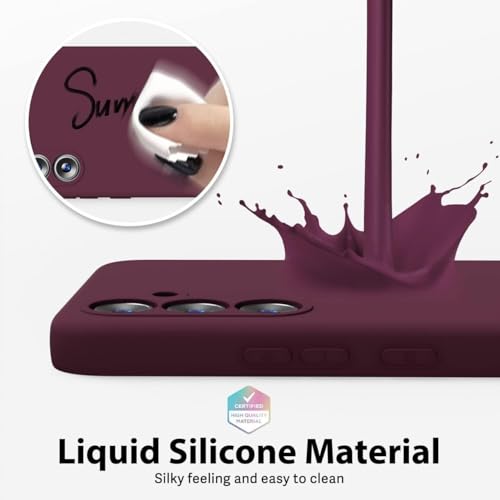 DIZORO Microfiber Candy Case Compatible for Samsung A16 5G Smooth Touch Cushion Liquid Soft Silicone Gel Rubber Phone Cases Non-Slip Full Body Protective Shockproof Back Cover (Wine Red) - Image 5
