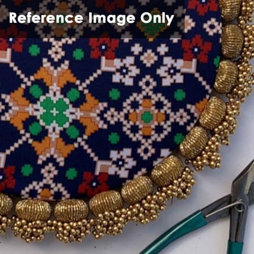 Adikala Handmade Small Pearl Bunch Zari Tassels for Jewelry, DIY Art & Craft Decoration, Fabric Fringe Beads for Decorating Art Crafting (50, Golden) - Image 4