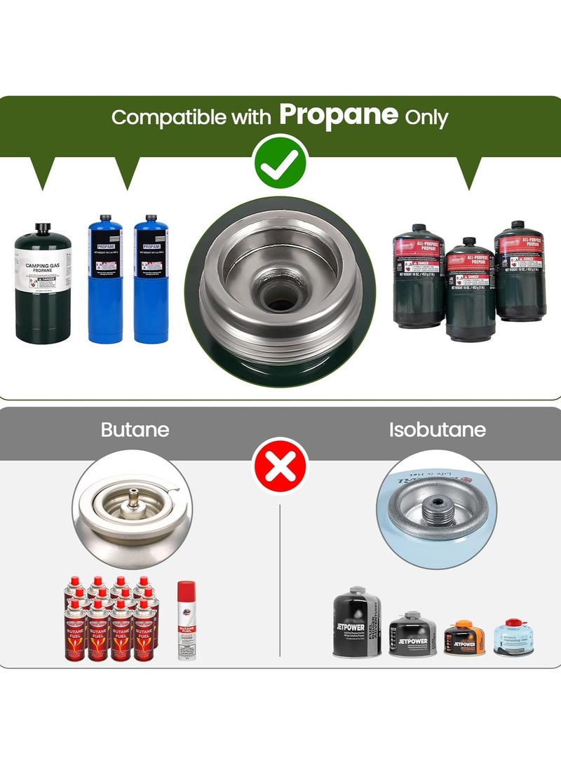 2Burner Foldable Camping Stove with Griddle (Textured & Smooth) and Carrying Bag, Portable Propane Camp Stove with 2 Adjustable Burners & Piezo Ignition, for Camping Tailgating Essentials Gear(Green)