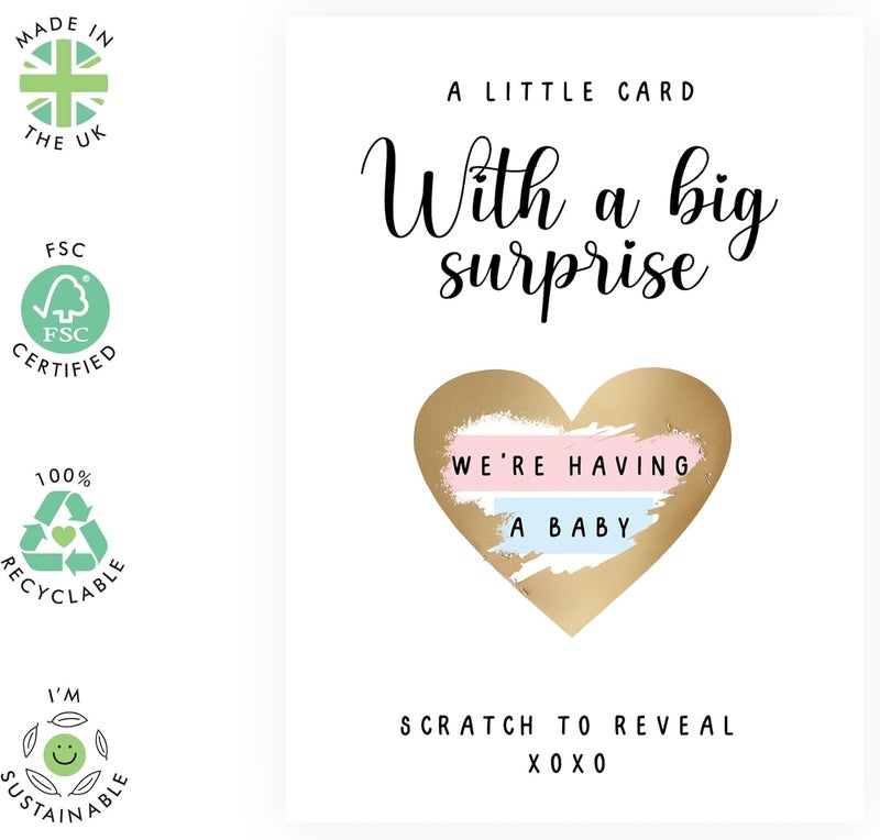 Central 23 Announcement Scratch Card - Pregnancy Announcement for Dad - Pregnancy Greeting Cards - Baby Reveals Ideas for Husband Grandparents - Comes with Stickers - Image 3