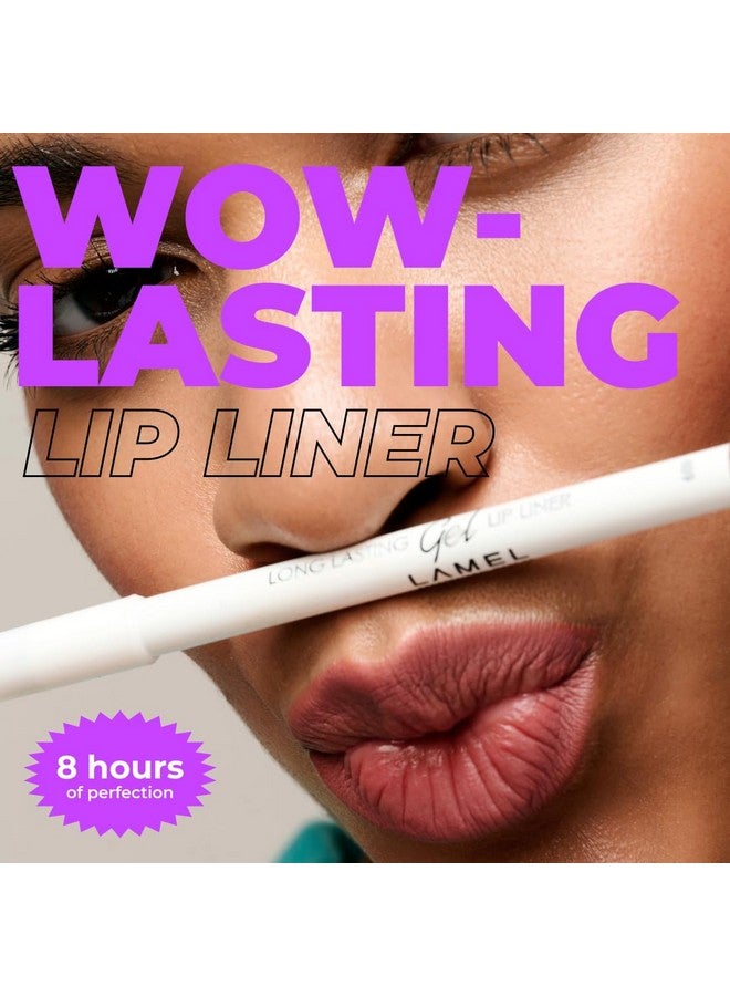 LAMEL Long Lasting Gel Lip Liner 404 Berry Easyglide Gel Texture Super Longlasting Sharpenable Precise Tip Intense Pigment 1.7Gm - Image 3