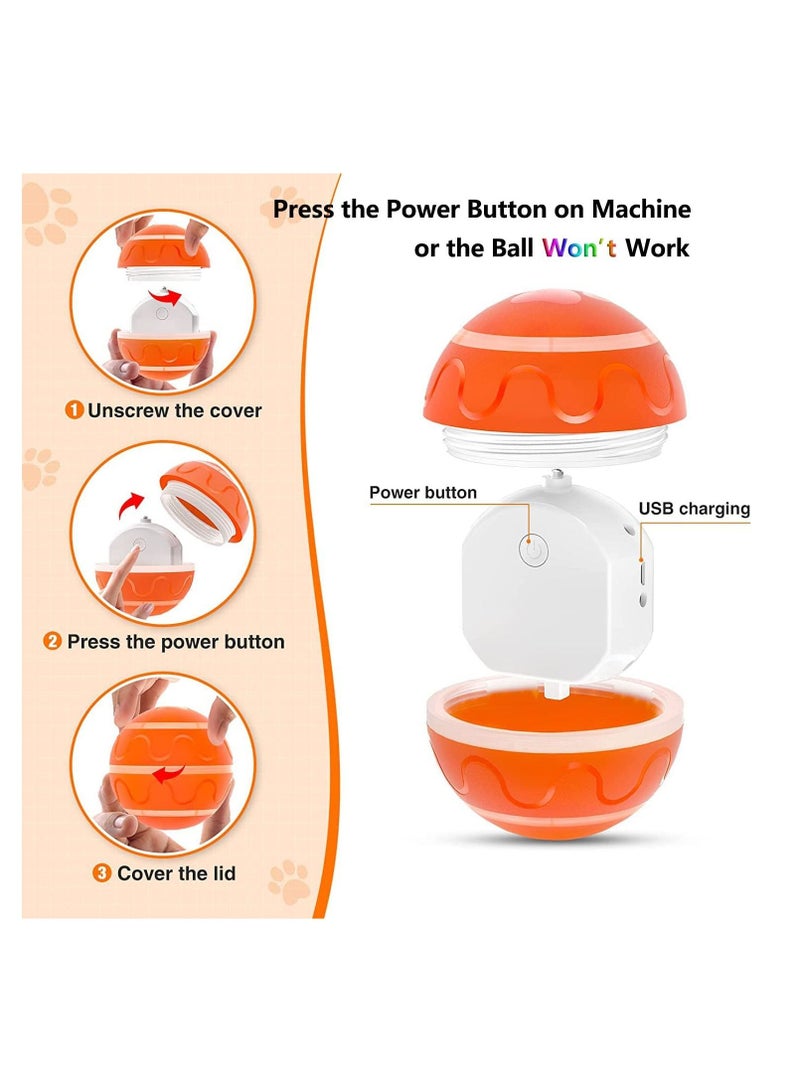 Dog Balls Toys Remote Control Dog Balls Interactive Dog Balls Toys Active Rolling Ball for Dogs Orange Light Up Dog Ball USB Rechargeable Aggressive Chewers Toy