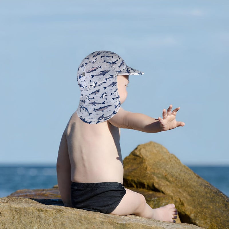 Gifts Treat Kids Legionnaires Hat, UPF 50+ Sun Protection Swim Cap Flap Hat for Kids, Quick Drying Boys Sun Hat with Neck Protection for Beach Seaside Pool… - Image 3