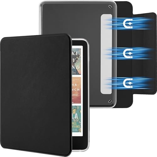 SESENSE Detachable Magnetic Case for 6'' Kindle 2024 and 2022 (11 Generation), Slim PU Shell Cover Case with Auto Wake/Sleep, Black - Image 1