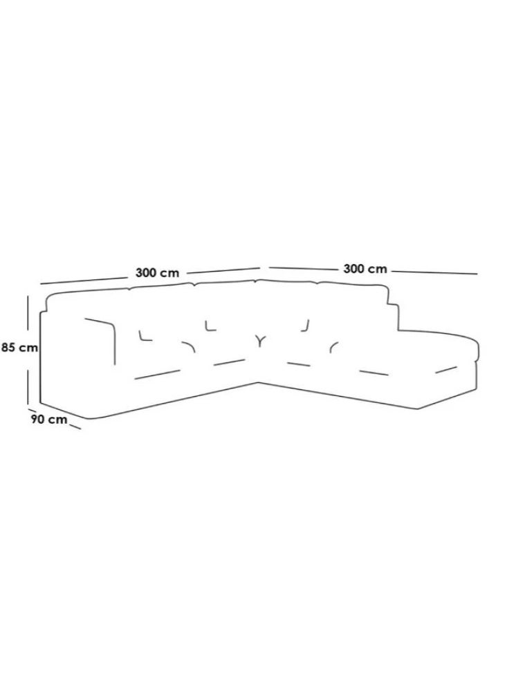 Betak - 8 Seater L-Shape Sofa 300×80 ×300×85 Cm - Grey - Image 1
