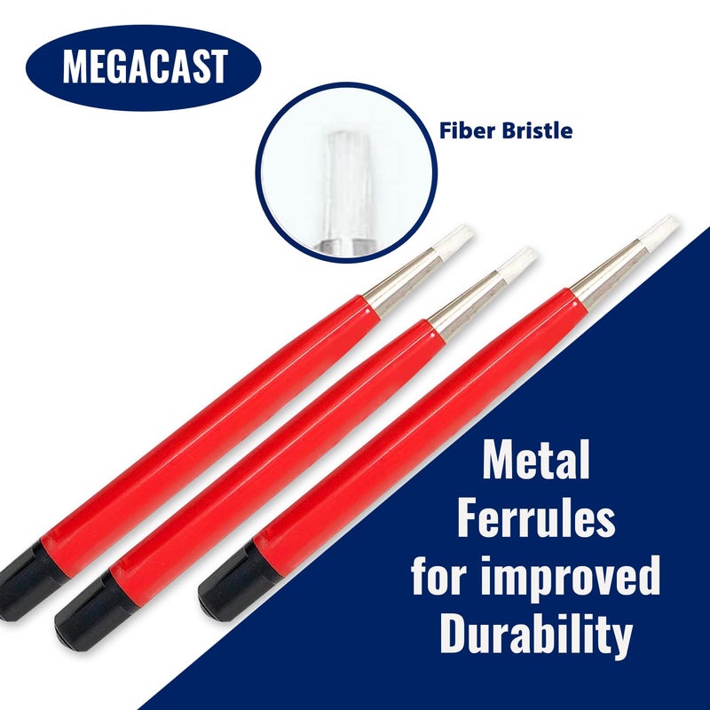 MegaCast قلم فرشاة خدش من ميغاكاست من الألياف الزجاجية - عبوة 3 - لتنظيف المجوهرات والساعات والعملات، التطبيقات الإلكترونية، إزالة الصدأ والتآكل - Image 3