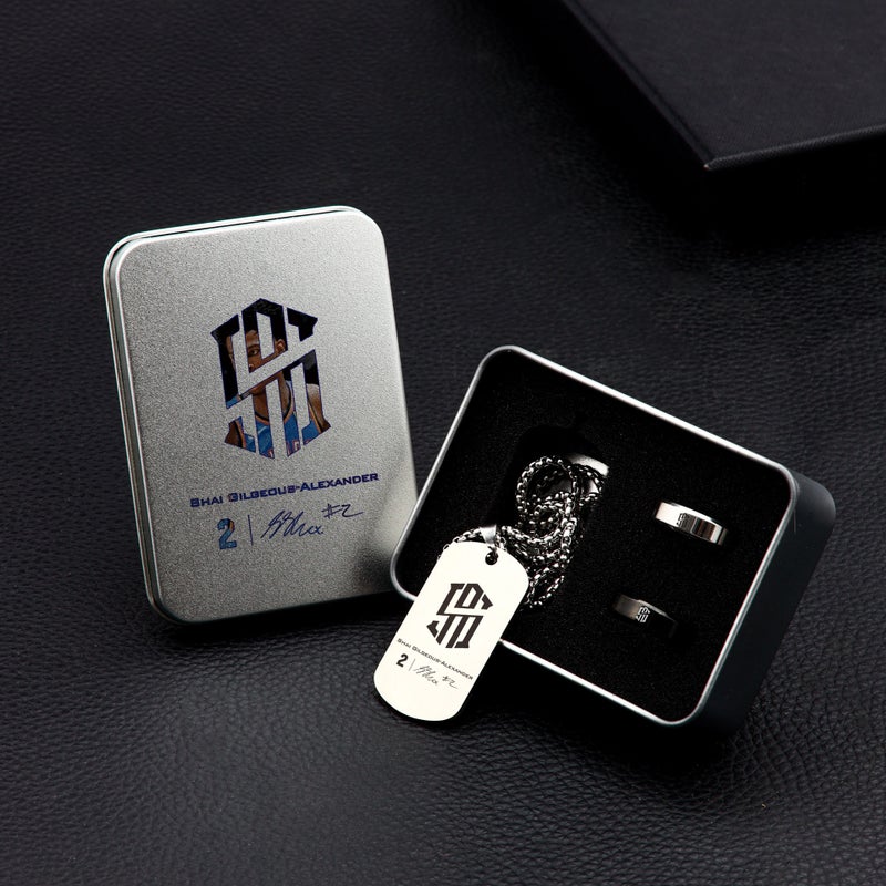 Generic Basketball Star Curry Titanium Necklace Ring Gift Set Alexander