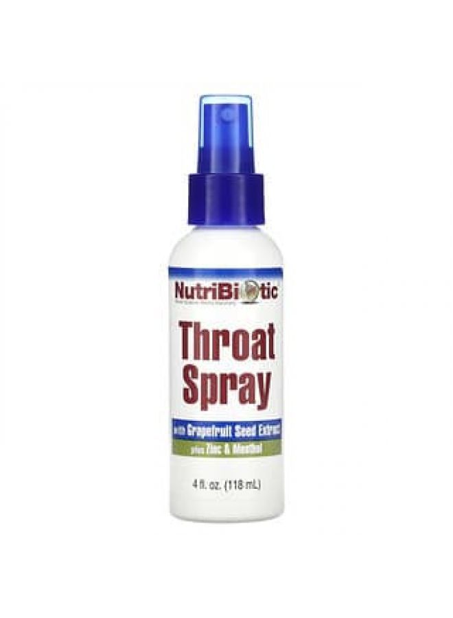 Nutribiotic NutriBiotic, Throat Spray with Grapefruit Seed Extract plus Zinc & Menthol, 4 fl oz (118 ml)