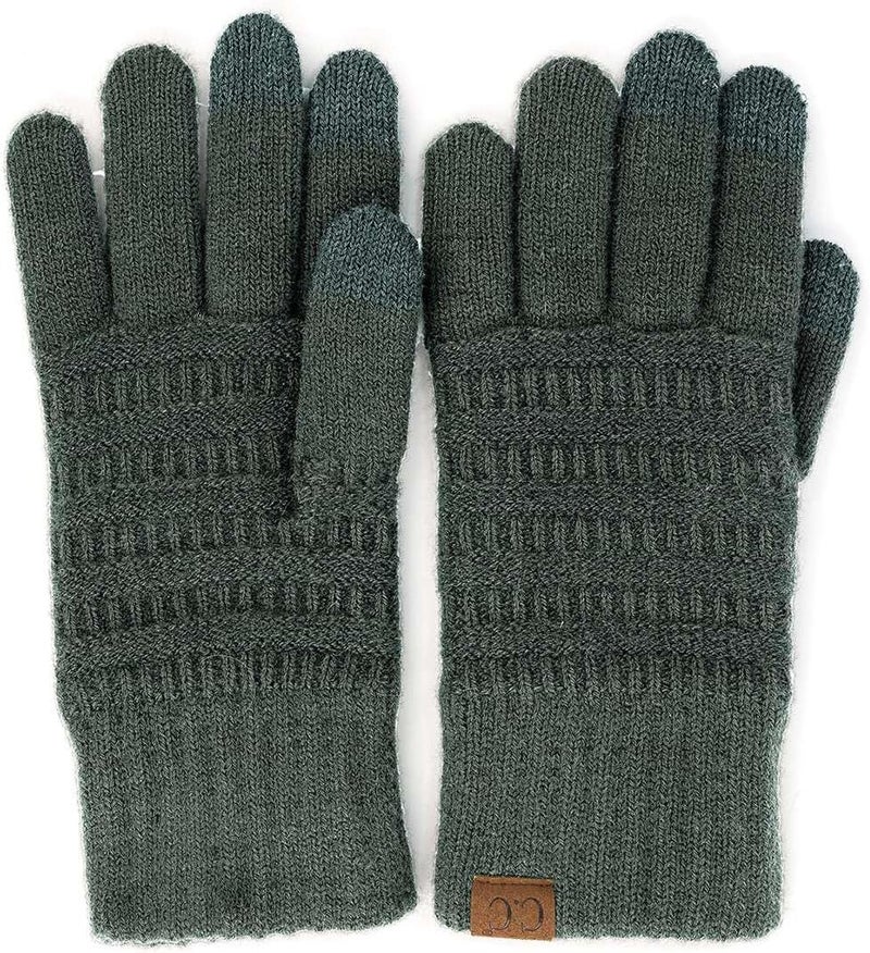 Cc Unisex Cable Knit Winter Warm Anti-Slip Touchscreen Texting Gloves - Image 1