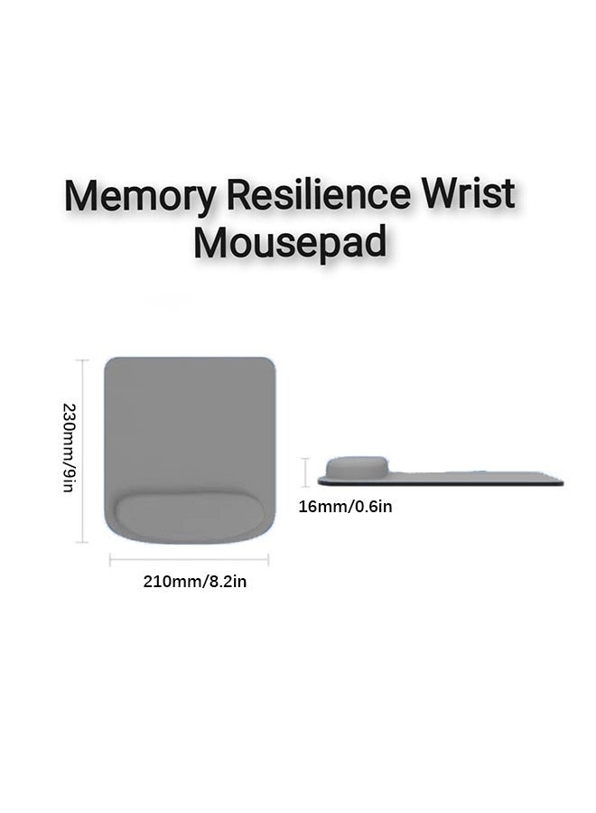 دعم معصم الوسادة المريحة للماوس، راحة معصم الوسادة المريحة للماوس، آلام معصم الوسادة الهلامية للماوس، وسادة ماوس قاعدة مطاطية غير انزلاقية للكمبيوتر المحمول (رمادي فاتح) - Image 2