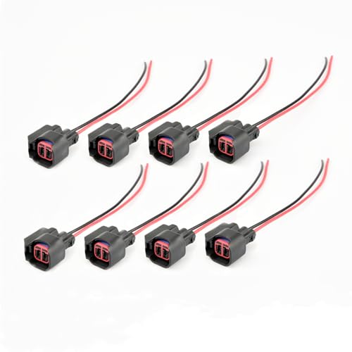 YQYHCN 8Pack Fuel Injector Pigtail Connector Plug Wire EV6 EV14 ID725 ID850 ID1000 Fit for Ford F150 F250 Crown Victoria Mustang Pigtail Harness Replace 15306318 Chevy Dodge Ford Replace 5013995AA - Image 1