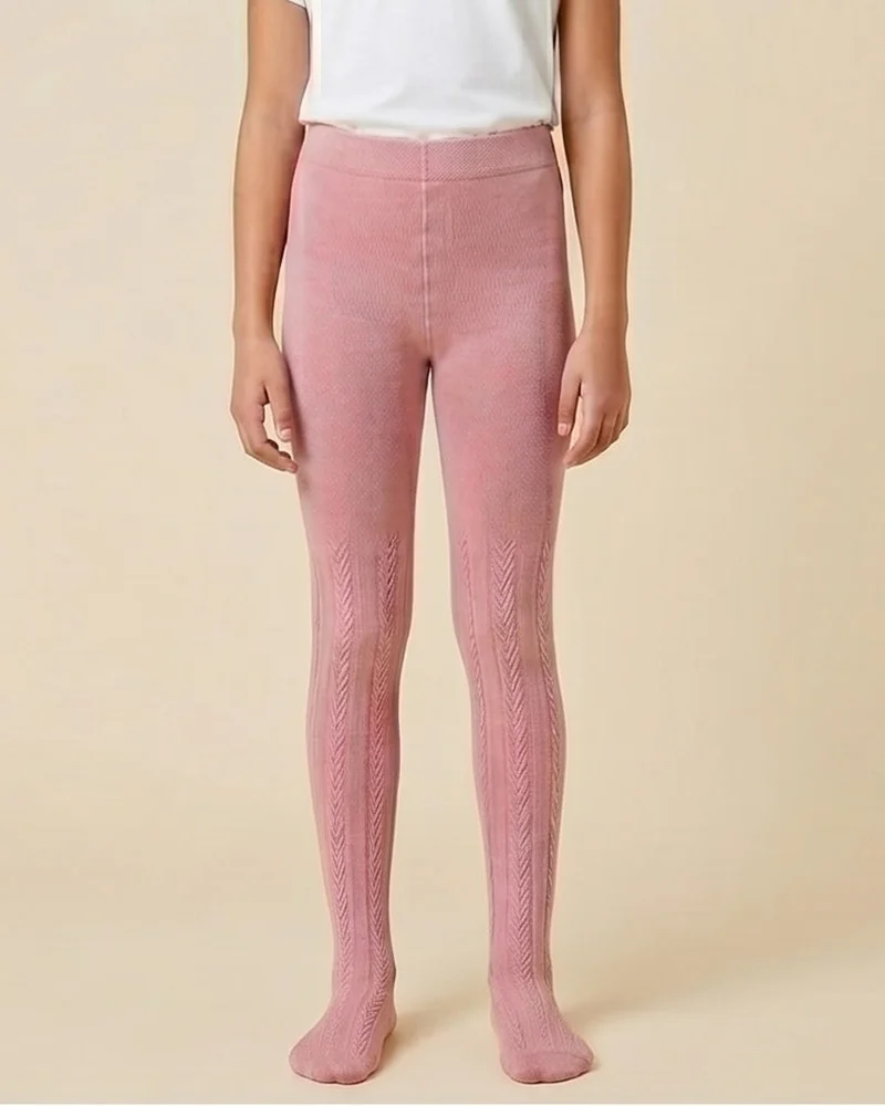 Redtag Girls Pink Jacquard Tights