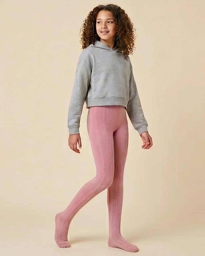 Redtag Girls Pink Jacquard Tights