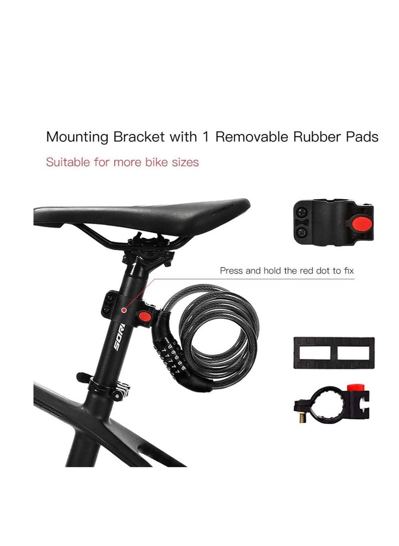 SYOSI Bike Lock Security Anti Theft Bicycle Chain Lock Open with Password High Security Digit Resettable Combination Coiling Cable Lock Best for Bicycle  - Image 2