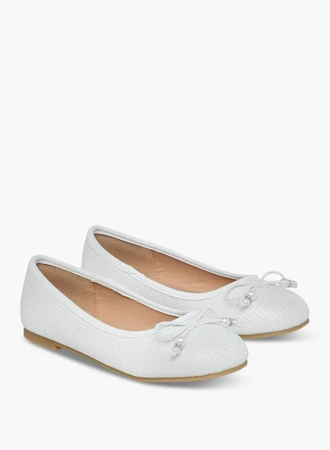Bow Accent Slip-On Ballerina Shoes
