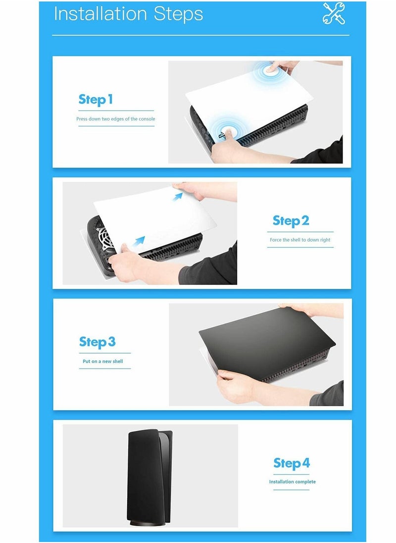 Captaintech - Faceplate Replacement for PS5 Console, Replacement Side Plate Shell Accessories Hard Shockproof Anti-Scratch Dustproof ABS Case, for PS5 Accessories, Easy Installation - Image 1