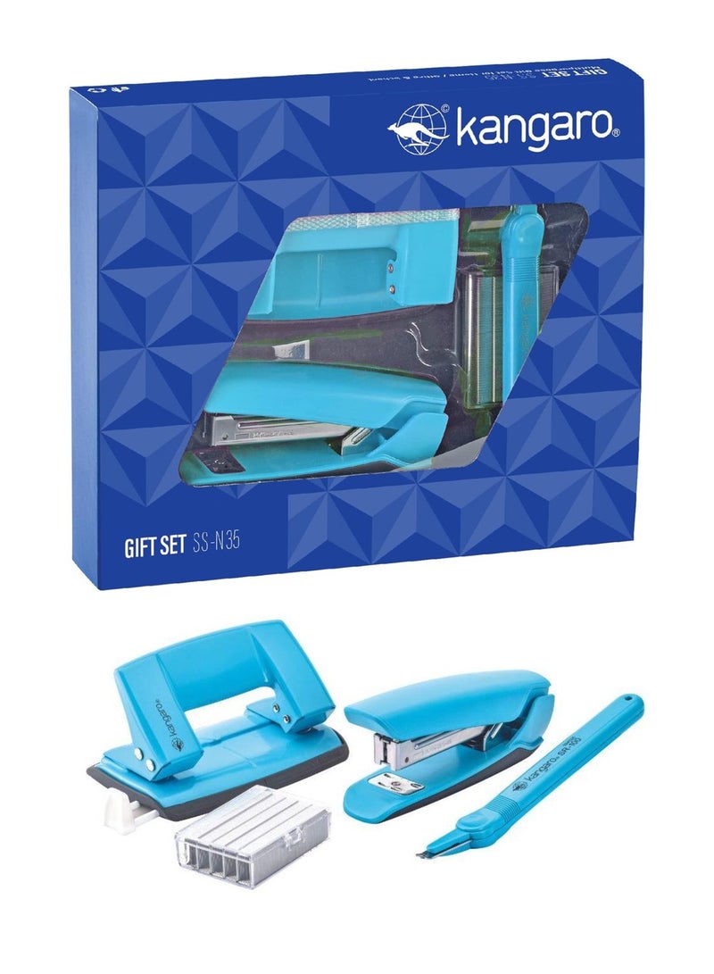 Kangaro طقم هدايا قرطاسية مكتبية مكون من 4 قطع بألوان متنوعة - Image 1