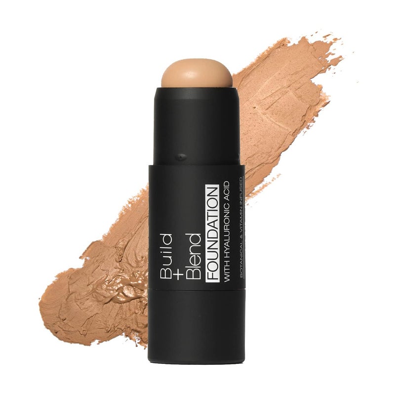 Palladio BUILD & BLEND Foundation Stick, Medium Coverage Buildable Contour Stick for Face, Ultra Blendable Creamy Formula for a Natural Shine Free Finish, Professional Makeup, 0.25 Ounce (Almond) - Image 1