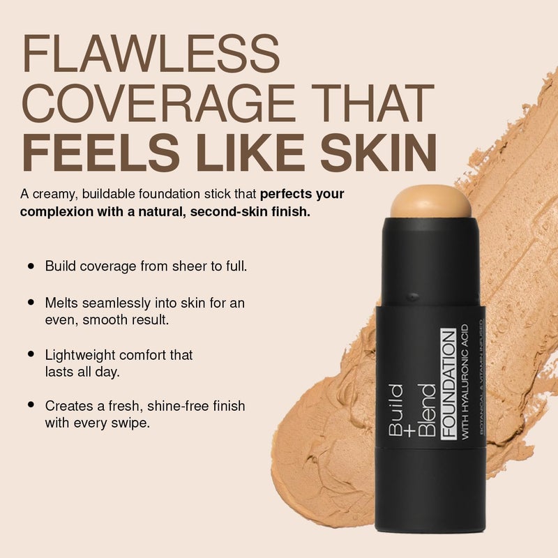 Palladio BUILD & BLEND Foundation Stick, Medium Coverage Buildable Contour Stick for Face, Ultra Blendable Creamy Formula for a Natural Shine Free Finish, Professional Makeup, 0.25 Ounce (Almond) - Image 5