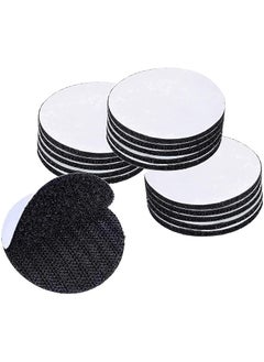 Tellshun Tellshun Heavy Duty Hook Loop Tape Round 15 Inch Black Industrial Style Nylon Polyester Material Double Sided Adhesive Mounting Reusable Removable 10 PCS 