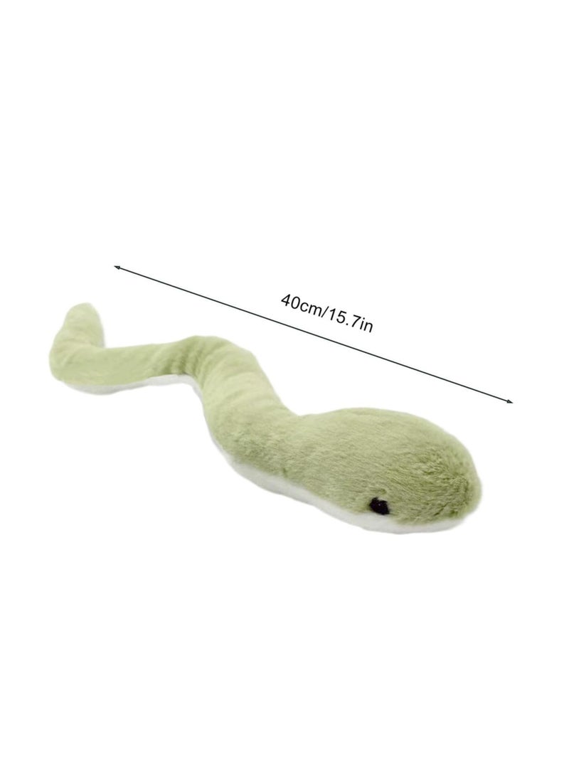 CMGTYYD Snake Plush - Green Plush Snake Stuffed Animal Toy, Snakes Hooded Plush Toy, Skin-friendly Snake Plush Pillow, Snake Stuffed Doll Toys For Kids, Children, Toddler, Girls Large Stuffed Animal Toy 40cm - Image 2