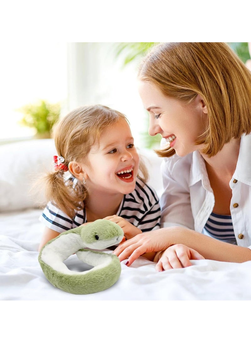 CMGTYYD Snake Plush - Green Plush Snake Stuffed Animal Toy, Snakes Hooded Plush Toy, Skin-friendly Snake Plush Pillow, Snake Stuffed Doll Toys For Kids, Children, Toddler, Girls Large Stuffed Animal Toy 40cm - Image 4
