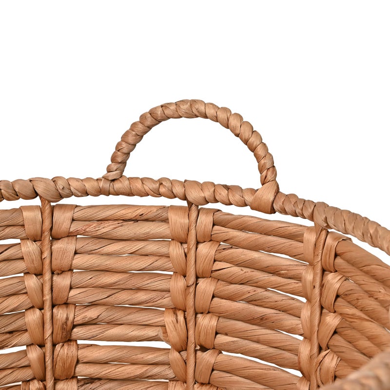happimess BSK1003D Laurel 19.49" Bohemian Handwoven Abaca Hamper Basket with Handles, Seagrass Container for Decoration in Bedroom, Living Room, Laundry Room, Entryway, Natural, Natural/Black - Image 5