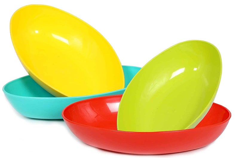 KIDINGTON Plastic Set of 4 Unbreakable Unique Shaped Colorful Microwave Safe Cooking Mixing and Serving Bowls Set for DessertCakeFoodSnacksDry Fruits Freezer Safe for Kitchen Eclipse 250 ml - Image 2