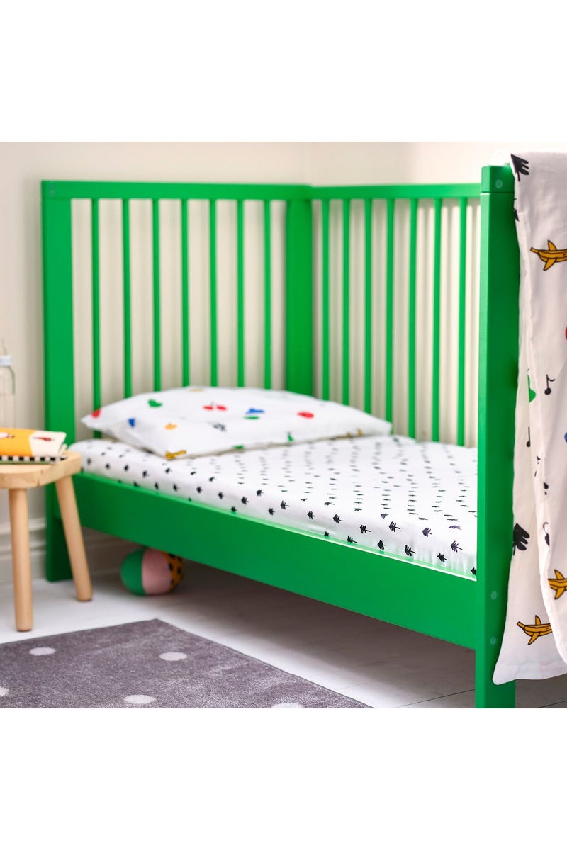Baitique Fitted sheet for cot, white/polka dot/spotted pattern, 60 x 120 cm - Image 2