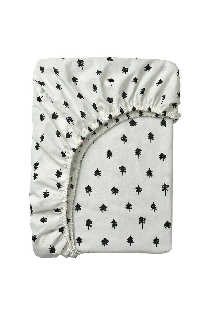 Baitique Fitted sheet for cot, white/polka dot/spotted pattern, 60 x 120 cm - Image 1