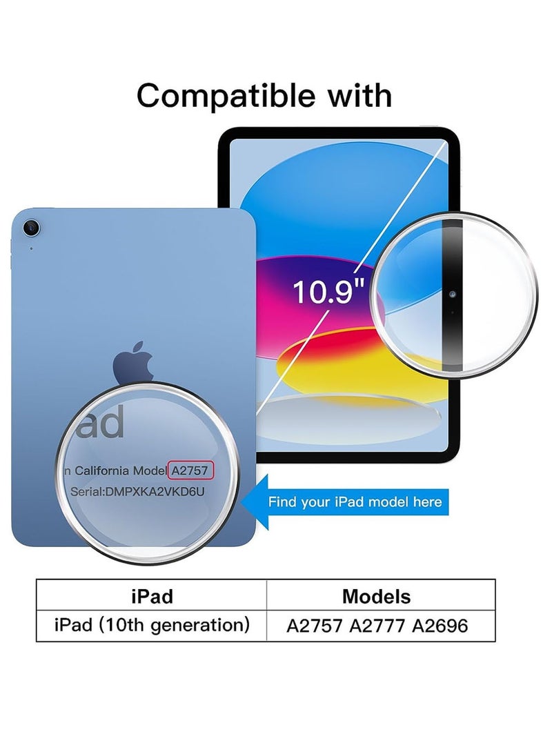 Generic Case for iPad 10th Generation 10.9 Inch 2022 Built-in Pencil Holder Flexible Back Cover, Trifold Stand, Auto Sleep Wake Rebound Series Clear / Blue  - Image 2
