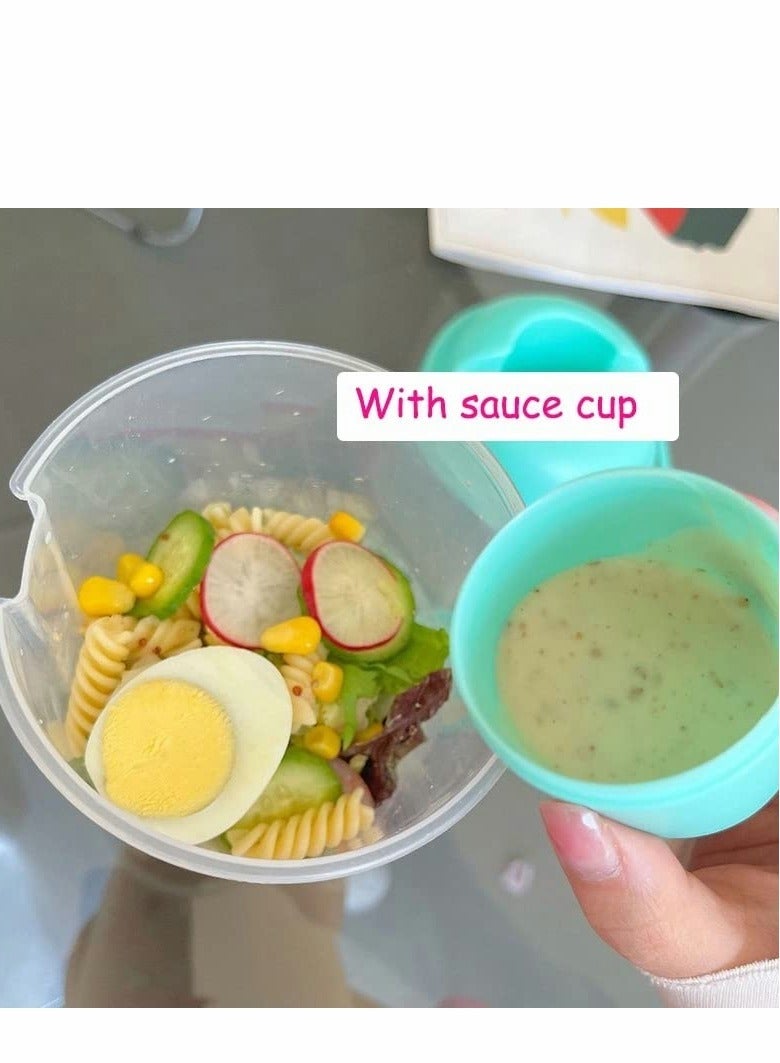 Portable Salad Shaker Cup with Dressing Holder and Fork for Healthy Meals on the Go, Includes Cleaning Brush for Freshness  - Image 3