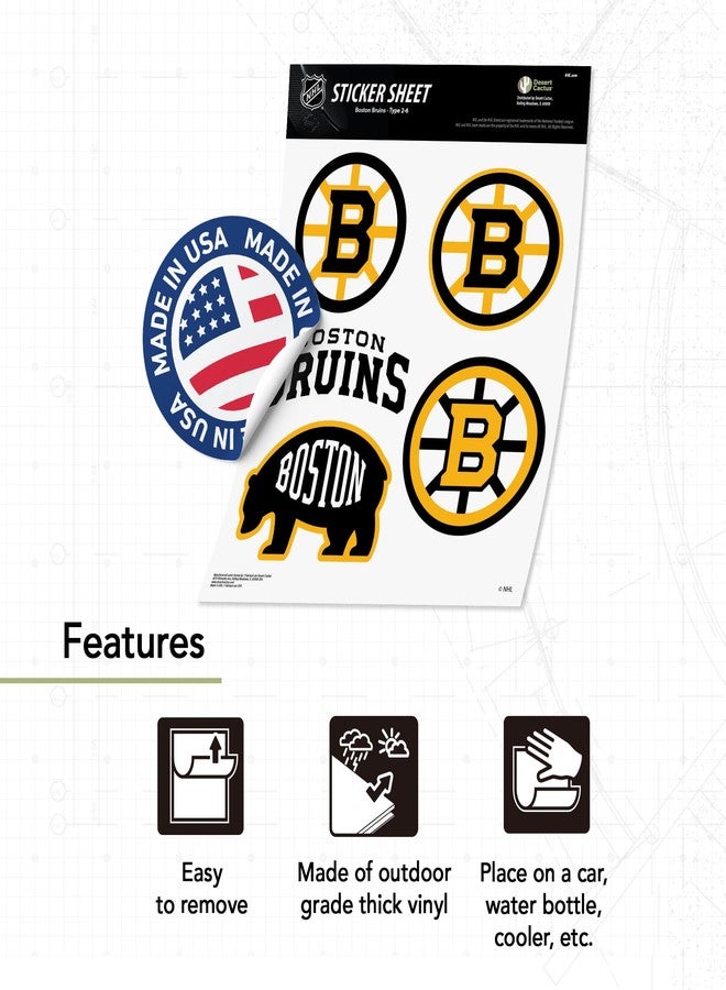 Desert Cactus Boston Bruins Sticker NHL Team National Hockey League Vinyl Decal Laptop Water Bottle Car Scrapbook Sheet (Type 2-6) - Image 2
