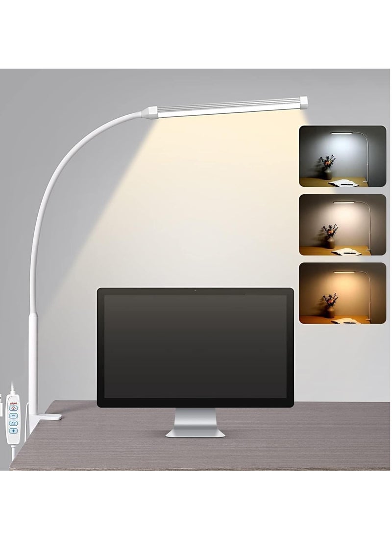 ميكسد مصباح مكتبي LED للمكتب المنزلي، مصباح مكتبي LED للمكتب المنزلي، مصباح مكتب، مصباح مكتب ذكي مزدوج الرأس، مصباح طاولة بمشبك كمبيوتر، مصباح مرن قابل للتعديل، 3 نماذج إضاءة، مصباح مهام - Image 1