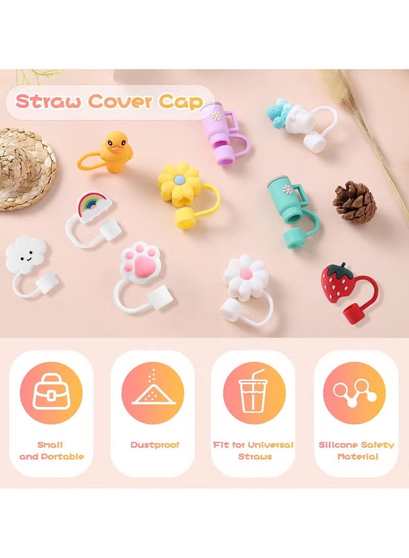 10pcs Straw Cover Cap For Stanley Cup 30&40 Oz, Tumbler Shape Straw Lids Silicone Straw Topper Straw Tips Cover Reusable Straw Plugs Soft Cute Straw Dispenser Tips For 8-10 MM Stanley Cups Straws - Image 3