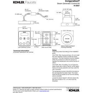 Kohler K-5557-CP Invigoration Series Steam Generator Control Kit, Polished Chrome - Image 5