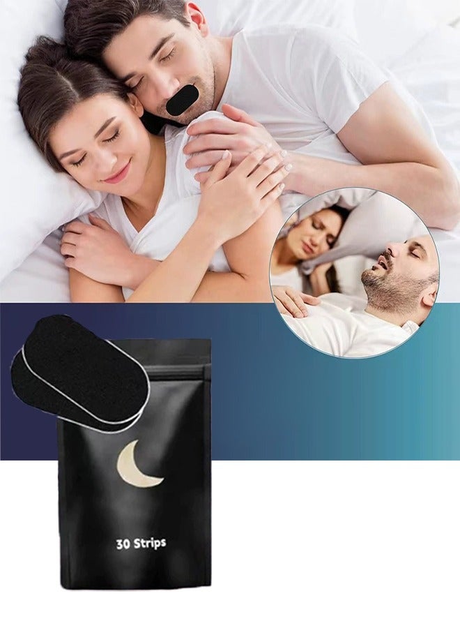 30 Pcs Stop Snoring Breathe Easier Patch, Super Anti Snoring Solution for Men and Women, Clear the Way to Breathe Better Air, Reduce Snoring, Relieve Nasal Congestion Caused By Colds and Allergies - Image 1