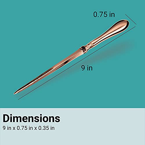 Uncommon Desks Rose Gold Letter Opener Knife - Smooth Metal Plated Envelope Opener - Ergonomic Rounded Handle for Comfort - Home and Office Mail Supplies - 1 Pack - Image 5