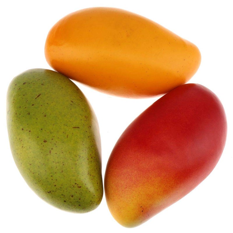 Gresorth ديكور مانجو صناعي واقعي 3 قطع من جريسوث فواكه مزيفة لعرض الطعام في المنزل وحفلات المطبخ - Image 1