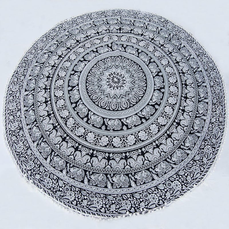 tapestry mart Tapestry Mandala Round roundie Beach Throw Table Cloth Cover Beach Towel Sheet Yoga mat College Dorm Bedspread ta634t