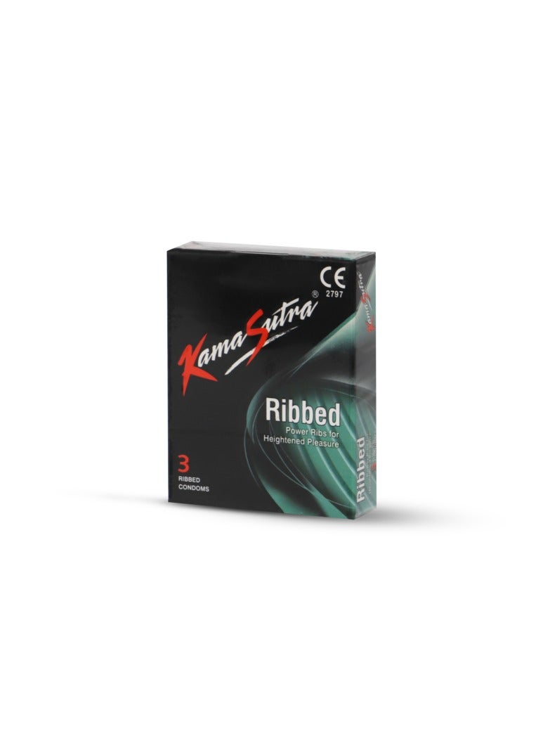 Kamasutra Ribbed Condoms, 3 Condoms