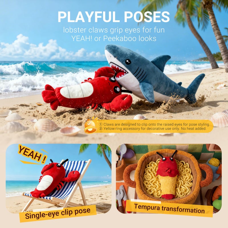 Hothugz Crustacean Lobster Stuffed Animal Heating Pad for Period Cramps, Menstrual Comfort, Electric Heating Pad Plush, USB Powered Heated Plushie Toy for Women, Teen Girls & Kids, Red, Easter Gift - Image 3