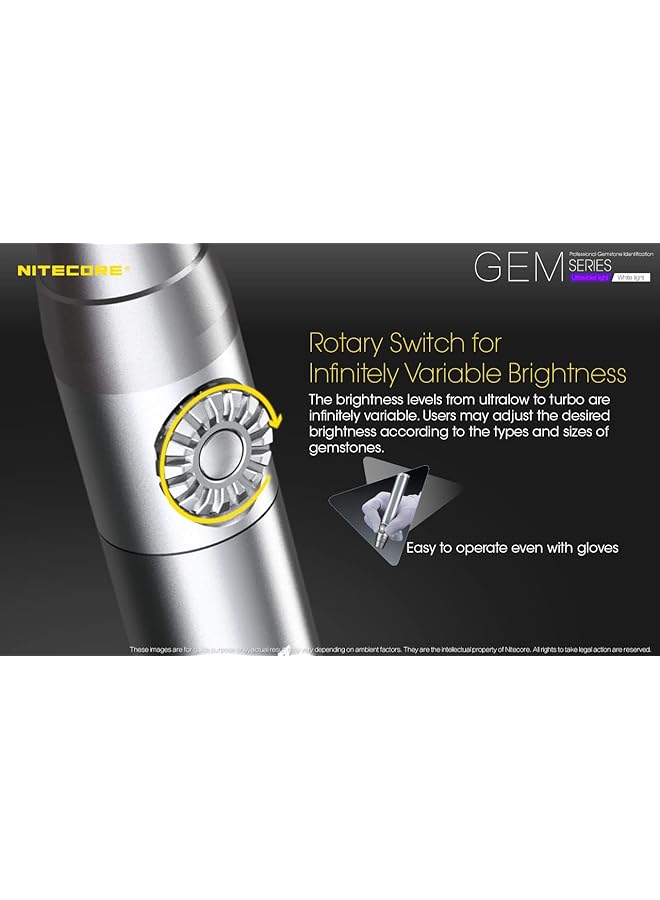 NITECORE GEM10UV Gem Identification Flashlight with Ultraviolet LED Black - Image 4