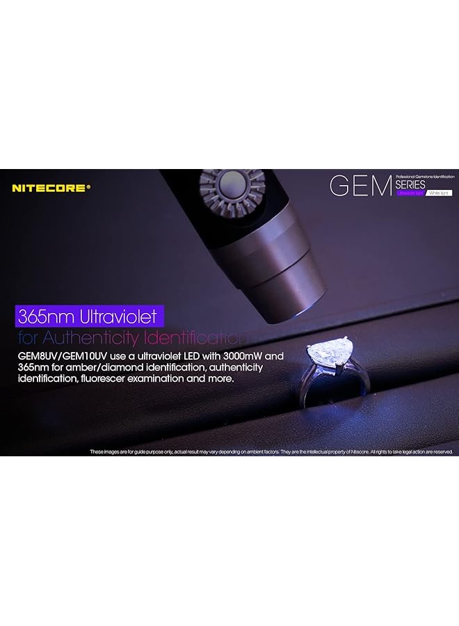 NITECORE GEM10UV Gem Identification Flashlight with Ultraviolet LED Black - Image 2