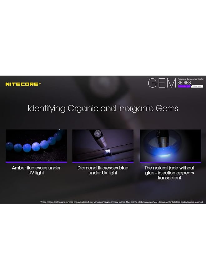NITECORE GEM10UV Gem Identification Flashlight with Ultraviolet LED Black - Image 3