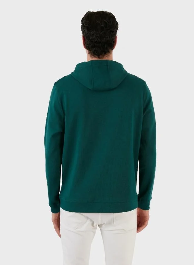 Buratti  Buratti Cotton Regular Fit Printed Hooded Sweatshirt with Kangaroo Pocket for Men SWEAT 6141005B for Men | Best Price UAE