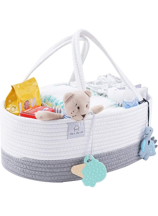 Mila Millie Mila Millie Baby Extra Large Cotton Rope Diaper Caddy - Image 5