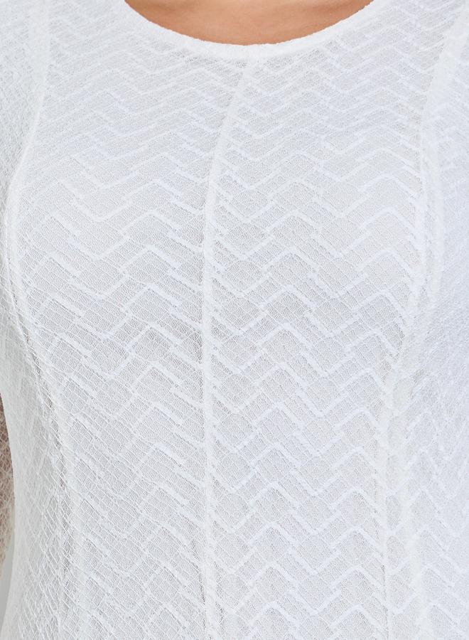 Styli Plus Size White Lace Insert A-Line Maxi Dress - Image 4