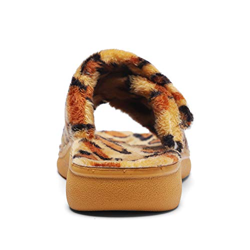 SOLLBEAM Women's Plantar Fasciitis Fuzzy House Orthopedic Adjustable Slippers With Arch Support Orthotic Heel Cup Sandals For Ladies - Image 5
